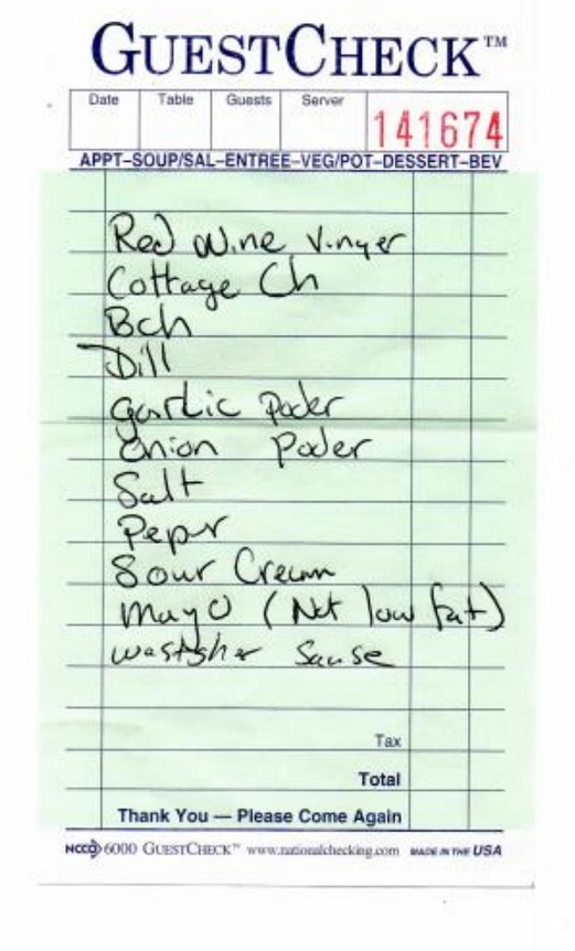 Guest Check with Blue Cheese Dressing recipe