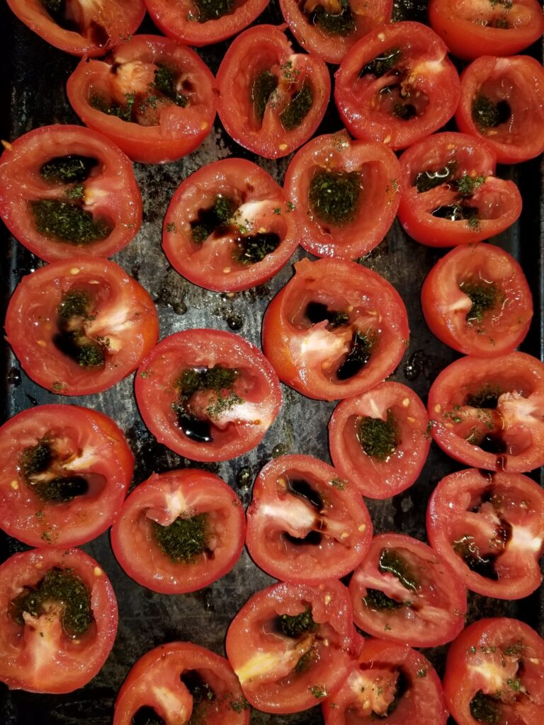 Slow-Roasted Tomatoes not yet roasted