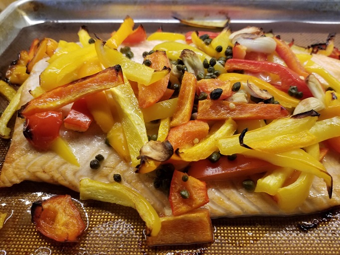 Roasted Salmon with Pepper and Capers