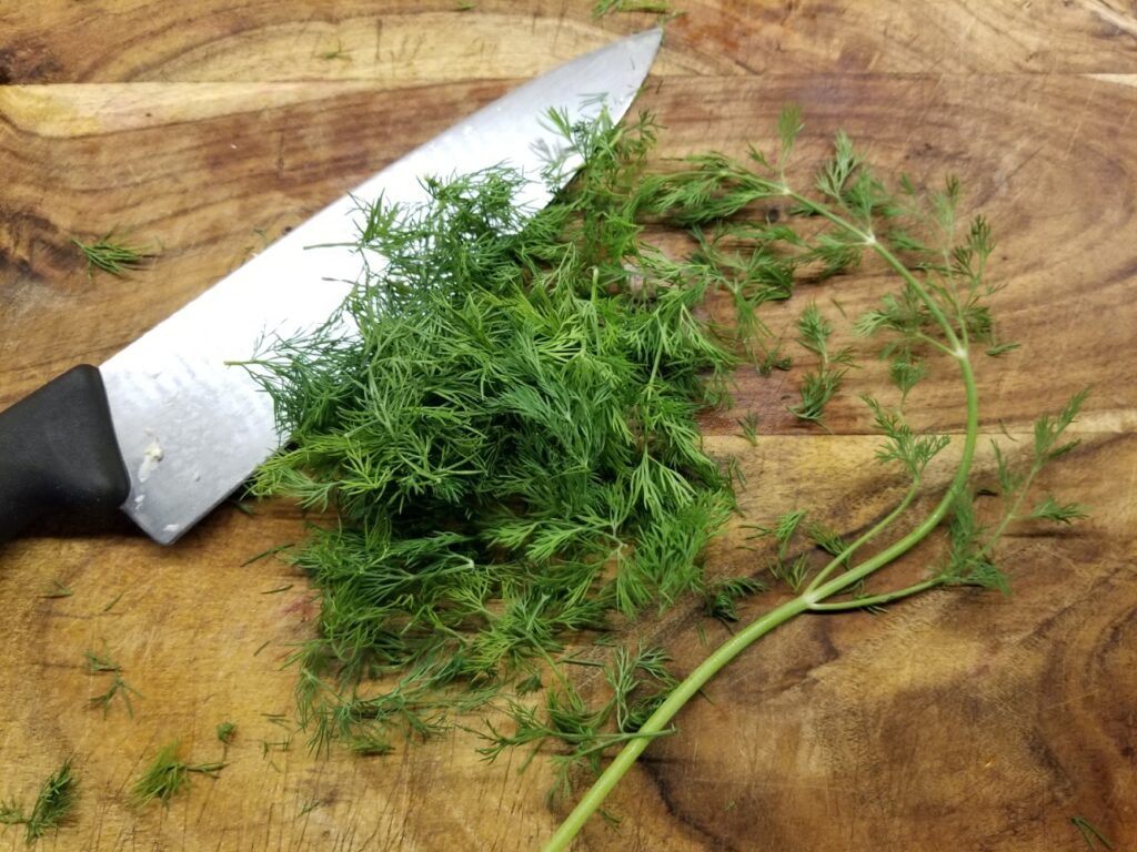 Dill is a perfect garnish for Borscht