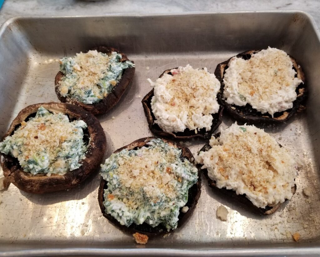 Spinach-Stuffed Portobello Mushrooms ready for the oven