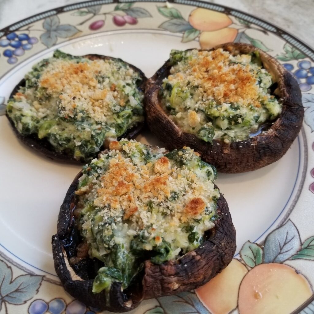 spinach-stuffed portobello mushrooms