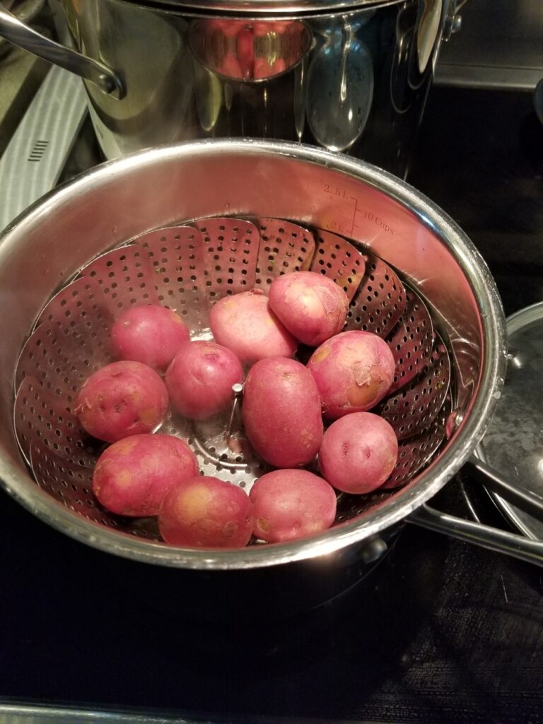 steamed baby potatoes