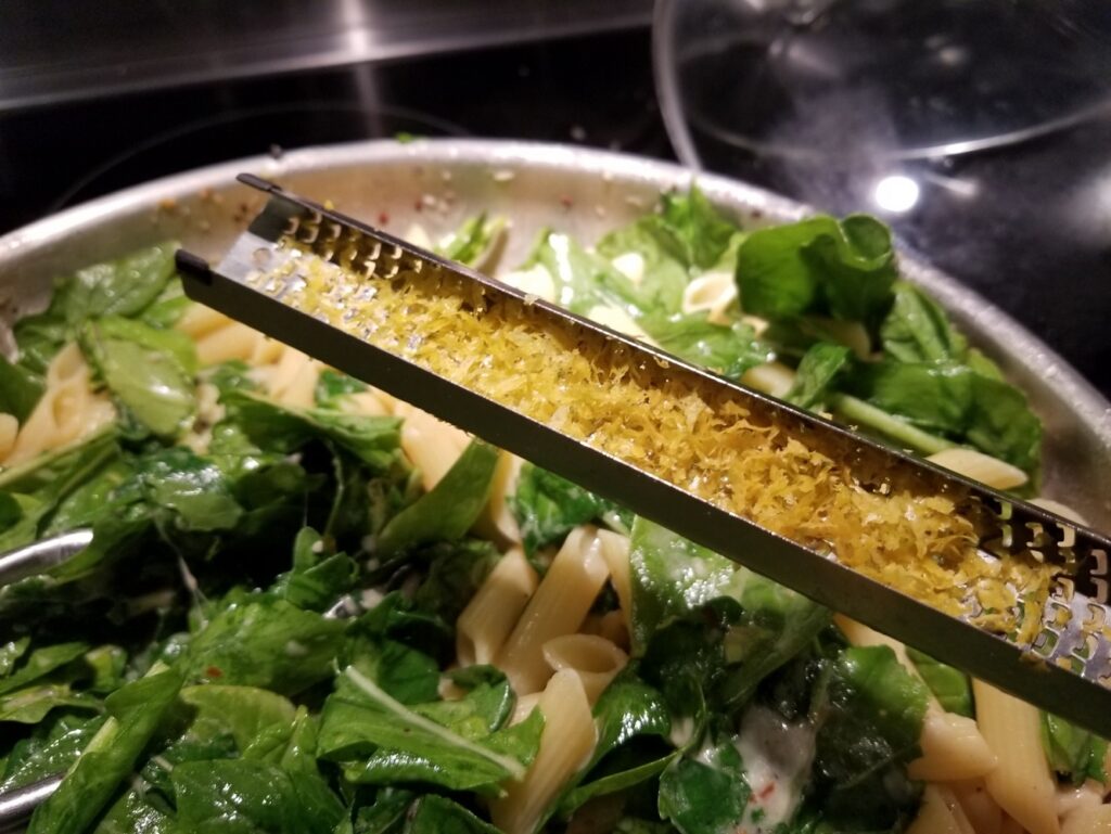 lemon zest for lemon arugula pasta