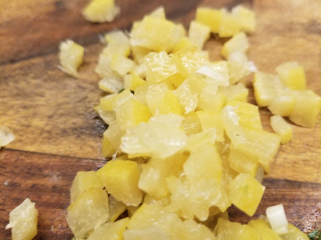 chopped preserved lemon peel