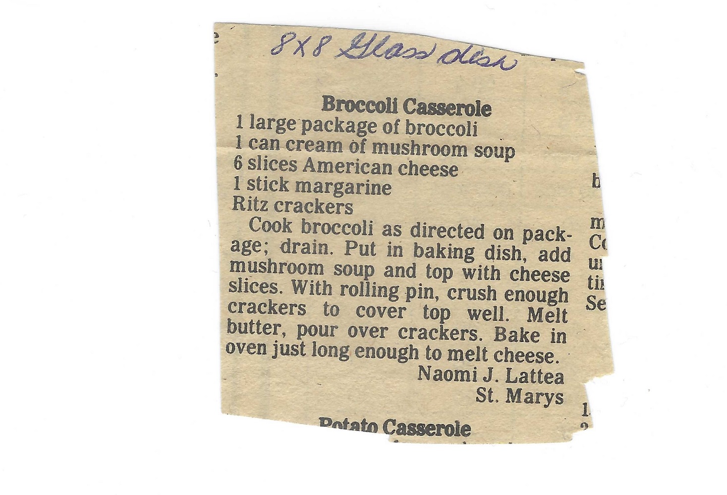 Mom’s Broccoli Casserole (Making a Recipe Your Own)