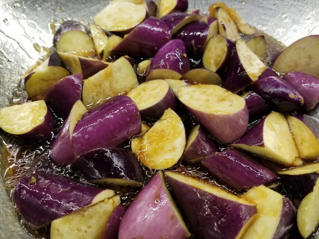 marinating eggplant for teriyaki steak an eggplant