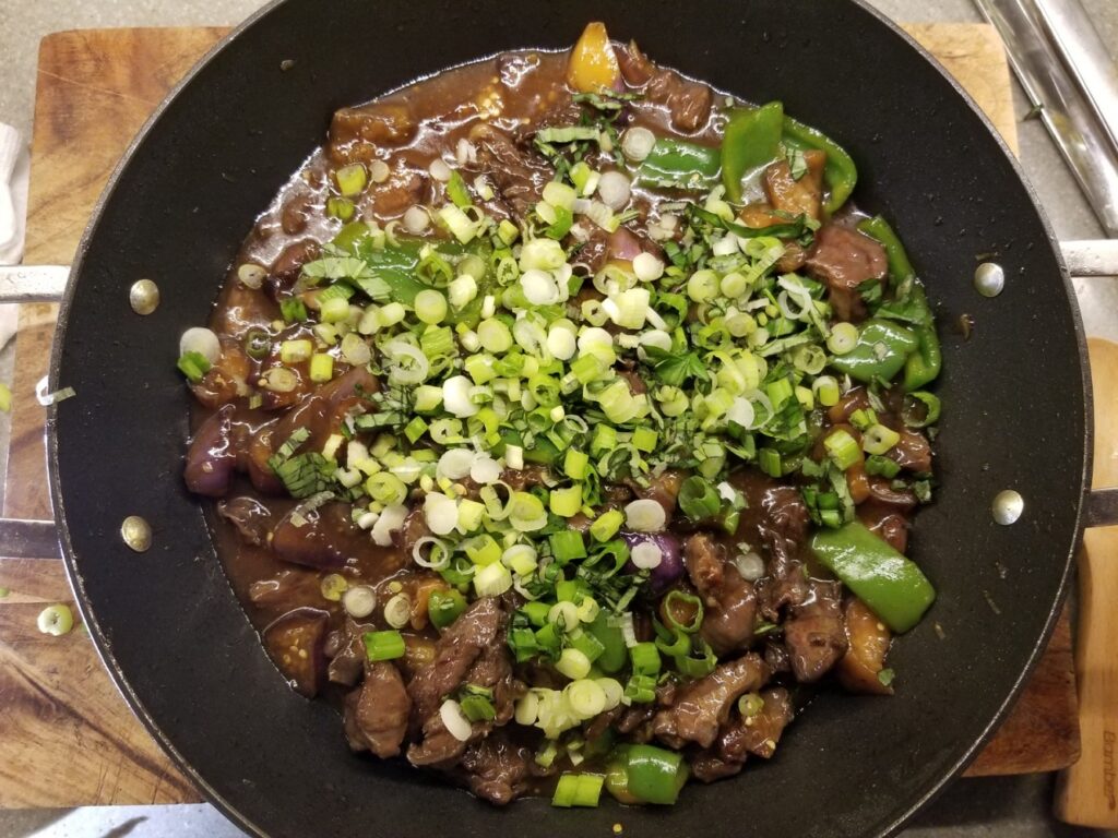 finished Teriyaki Steak and Eggplant