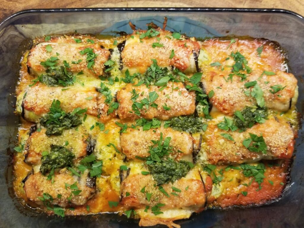 Eggplant Rollatini, right out of the oven