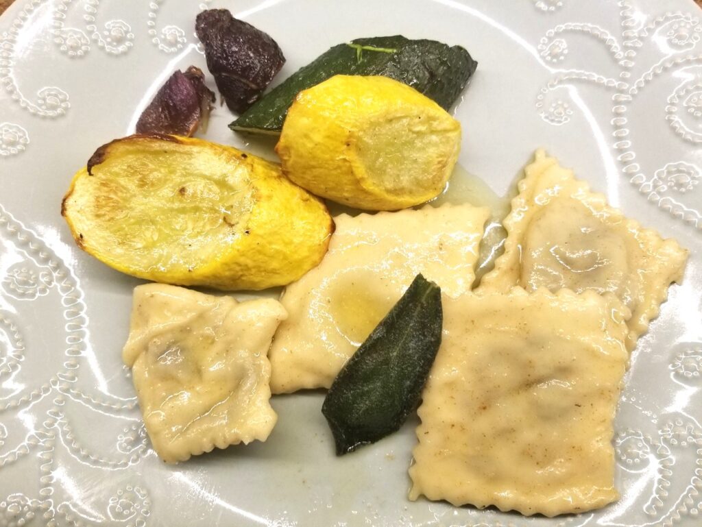 Mushroom Ravioli with Sage Butter Sauce