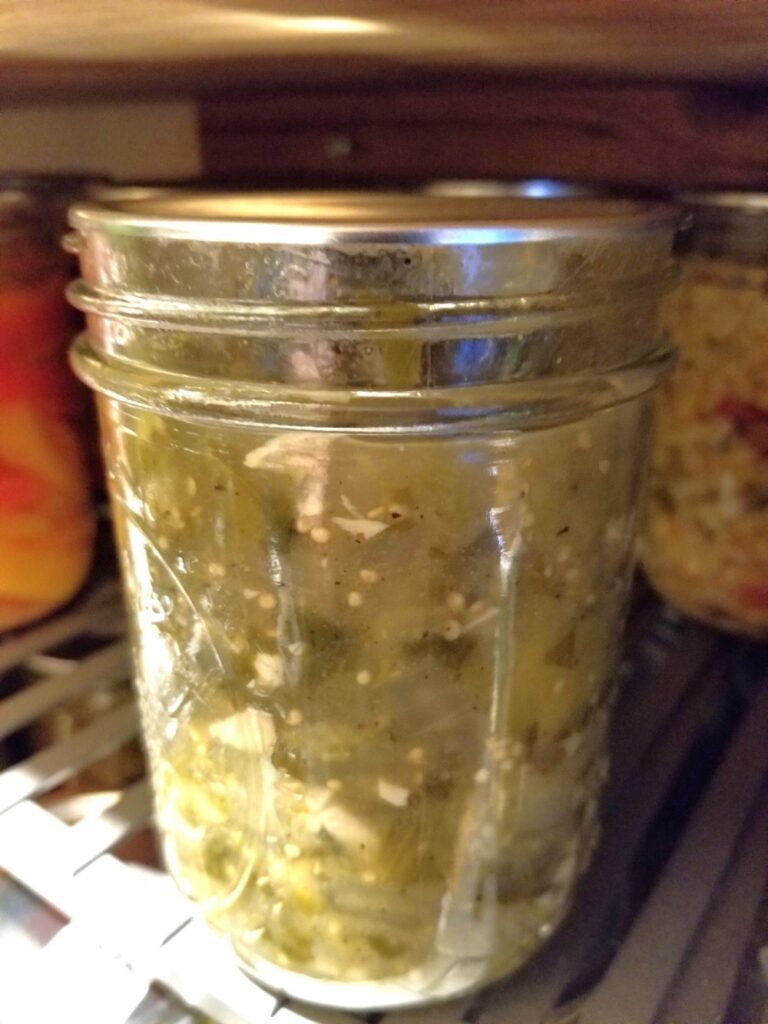 Tomatillo Salsa in the pantry