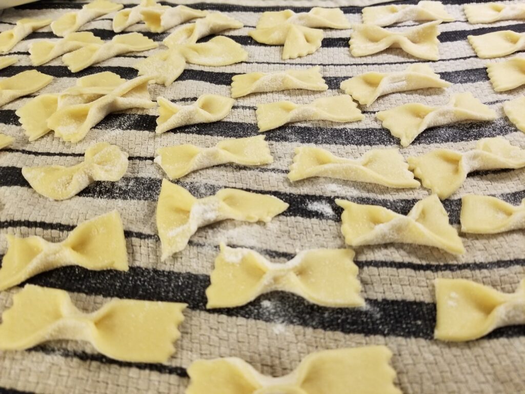 Fermented pasta dough - farfalle