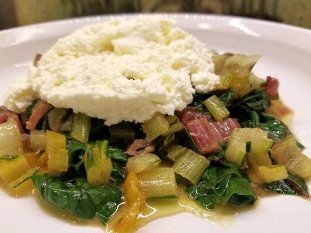 Swiss Chard with Spiced Butter and Fresh Ricotta