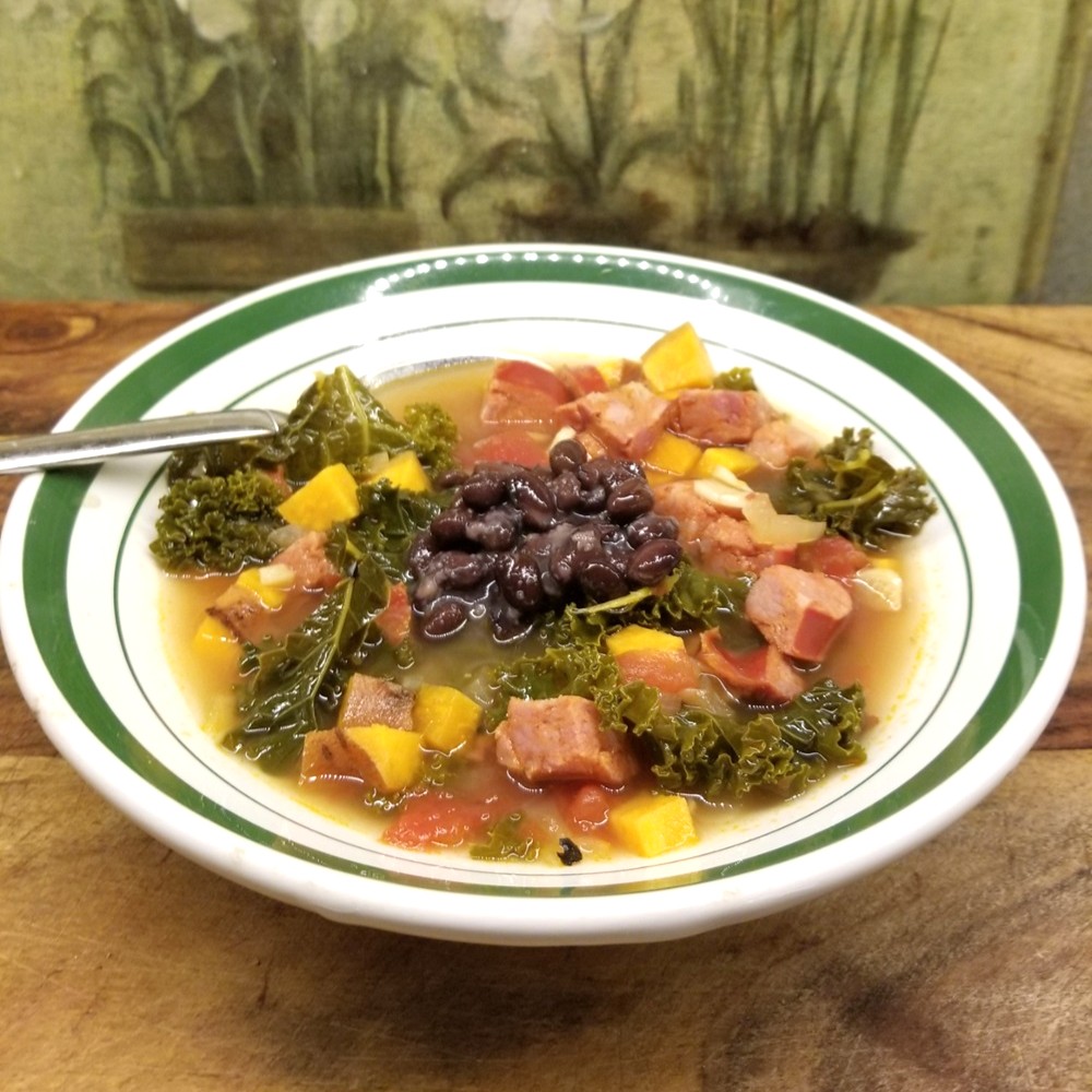 Chorizo, Kale, and Sweet Potato Stew