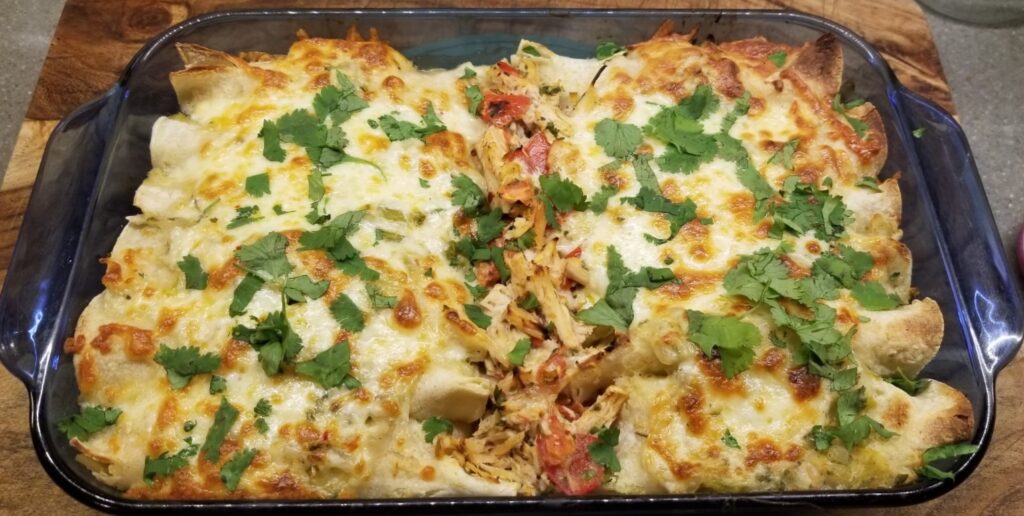 Turkey Enchiladas with Tomatillo Salsa