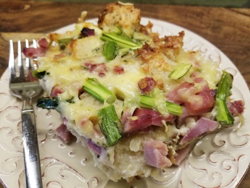 Asparagus and Ham Strata - ready to eat