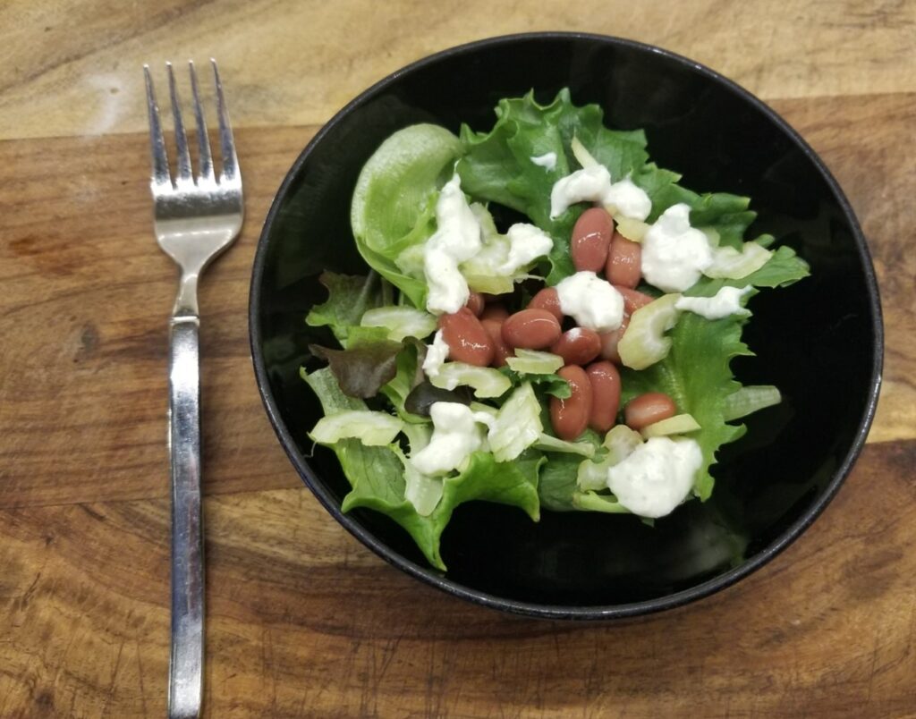 Creamy Feta Dressing on a side Salad