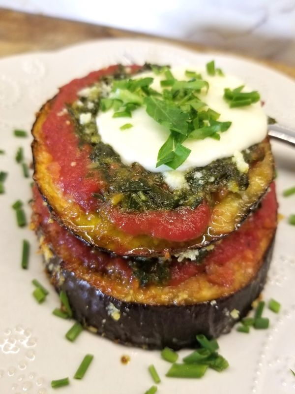 Cheesy Eggplant Stacks