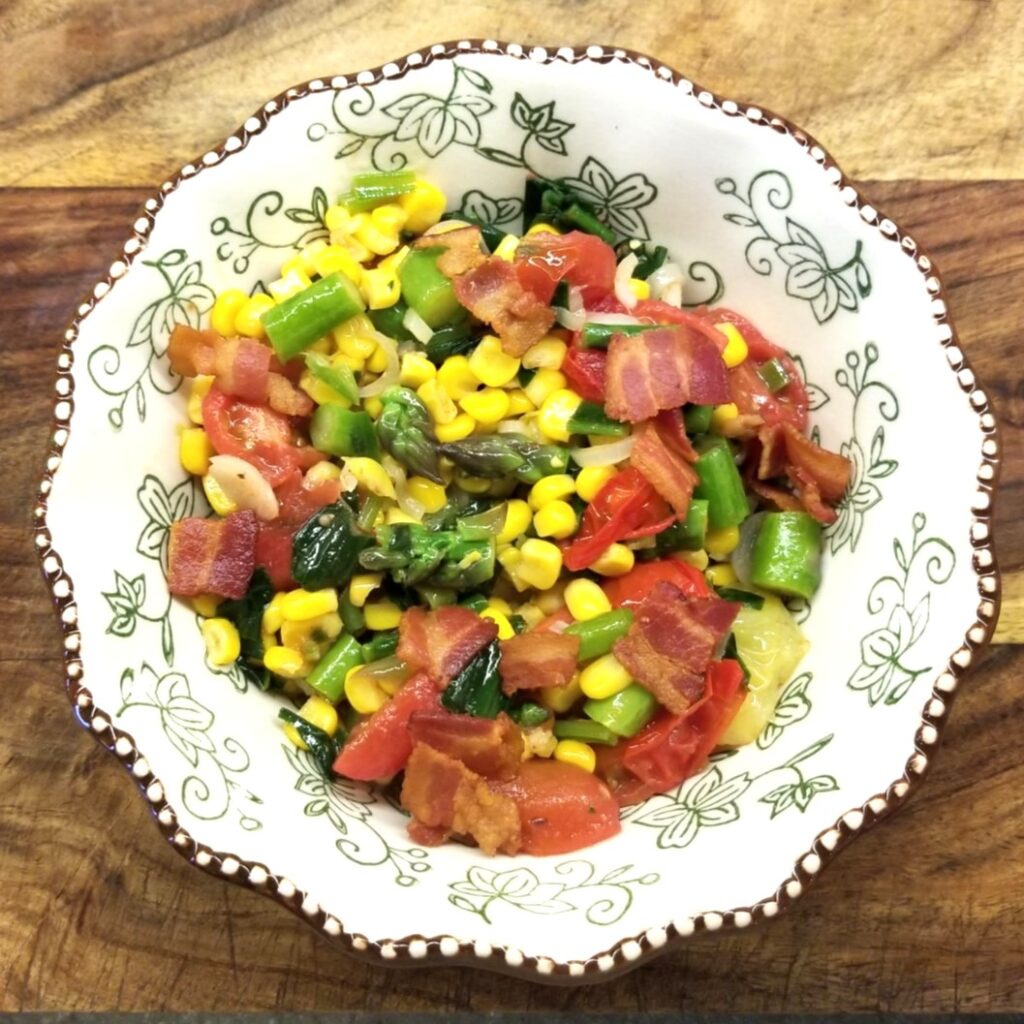 Bacon and Corn Sauté with Ramps