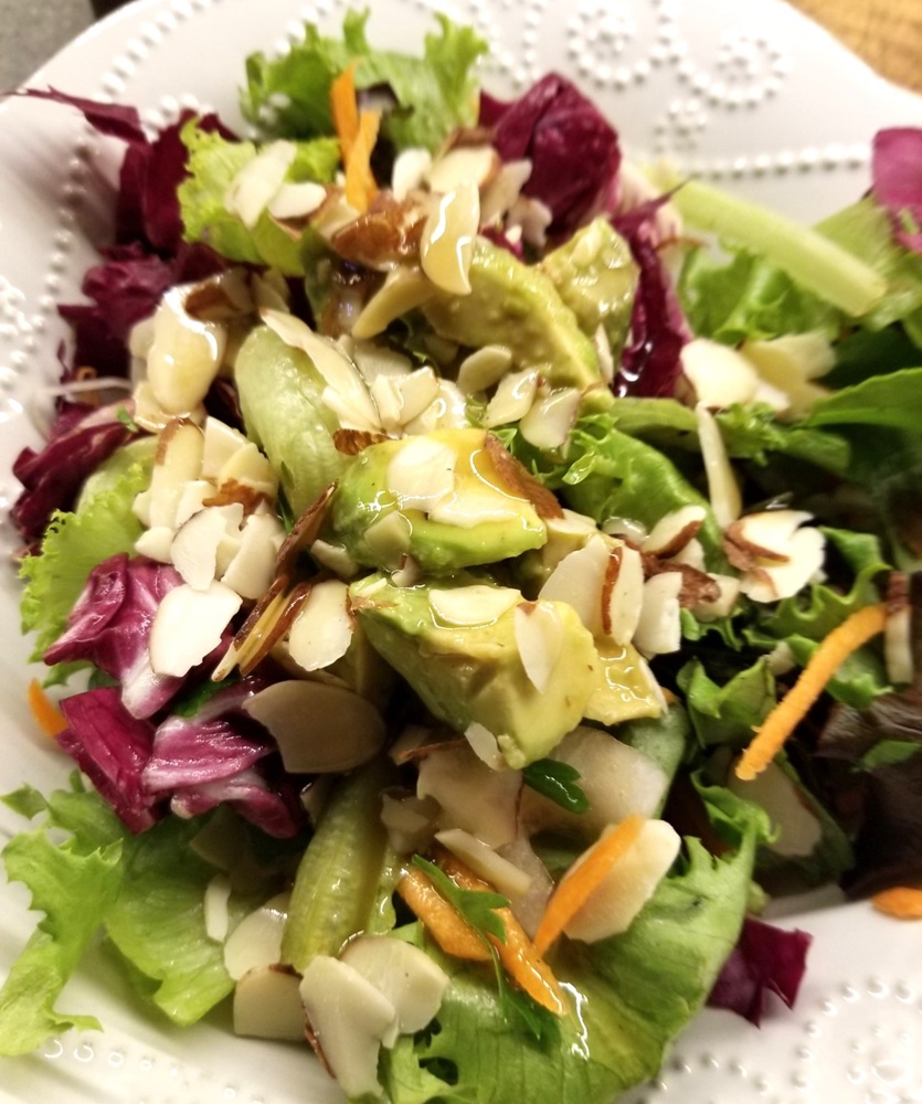 Mixed green salad with Sesame Vinaigrette