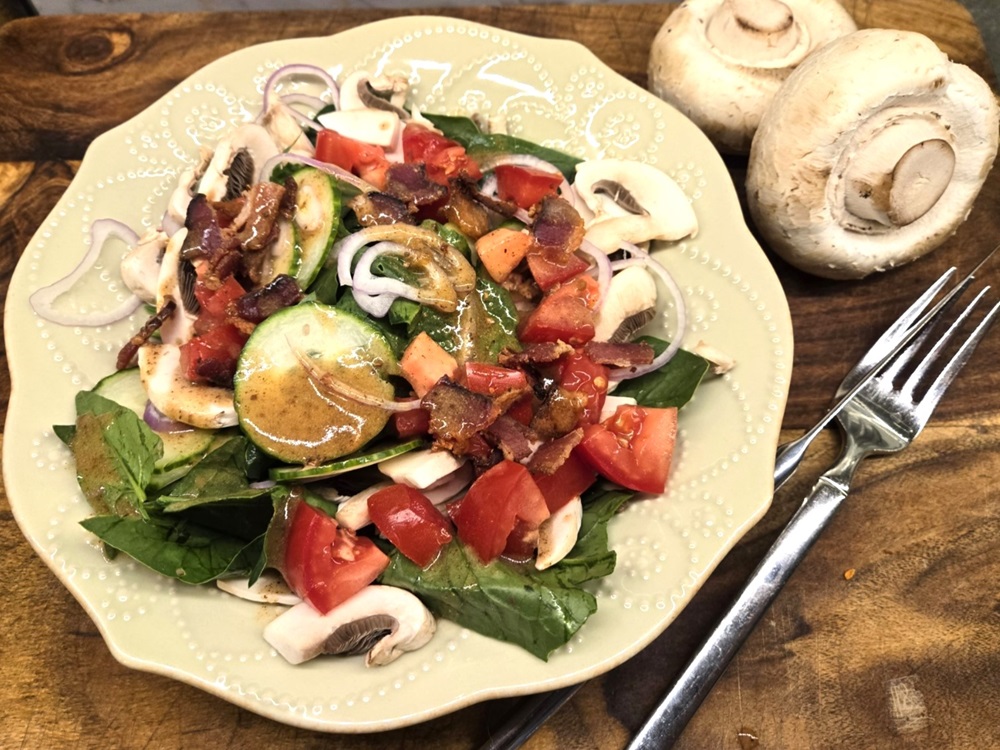 Spinach Salad with Bacon Vinaigrette