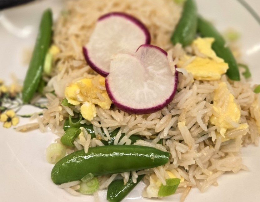 Ginger Fried Rice with Sugar Snap Peas