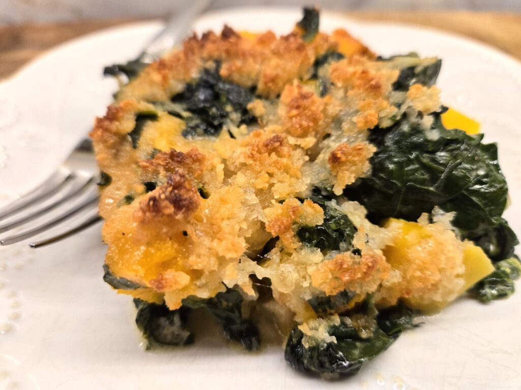 Butternut Squash and Creamed Spinach Gratin