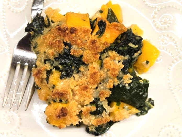 Butternut Squash and Creamed Spinach Gratin