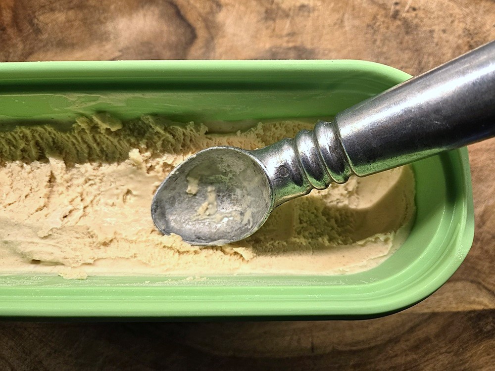 Scooping Apricot Ice Cream