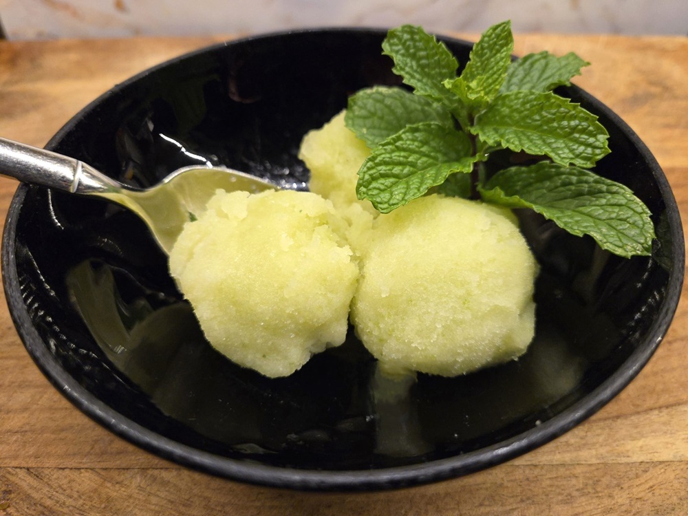 Cucumber Sorbet with fresh mint